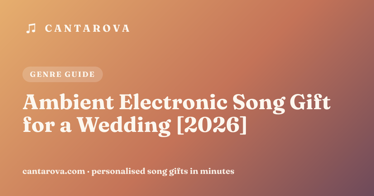 Ambient Electronic Song Gift for a Wedding [2026]