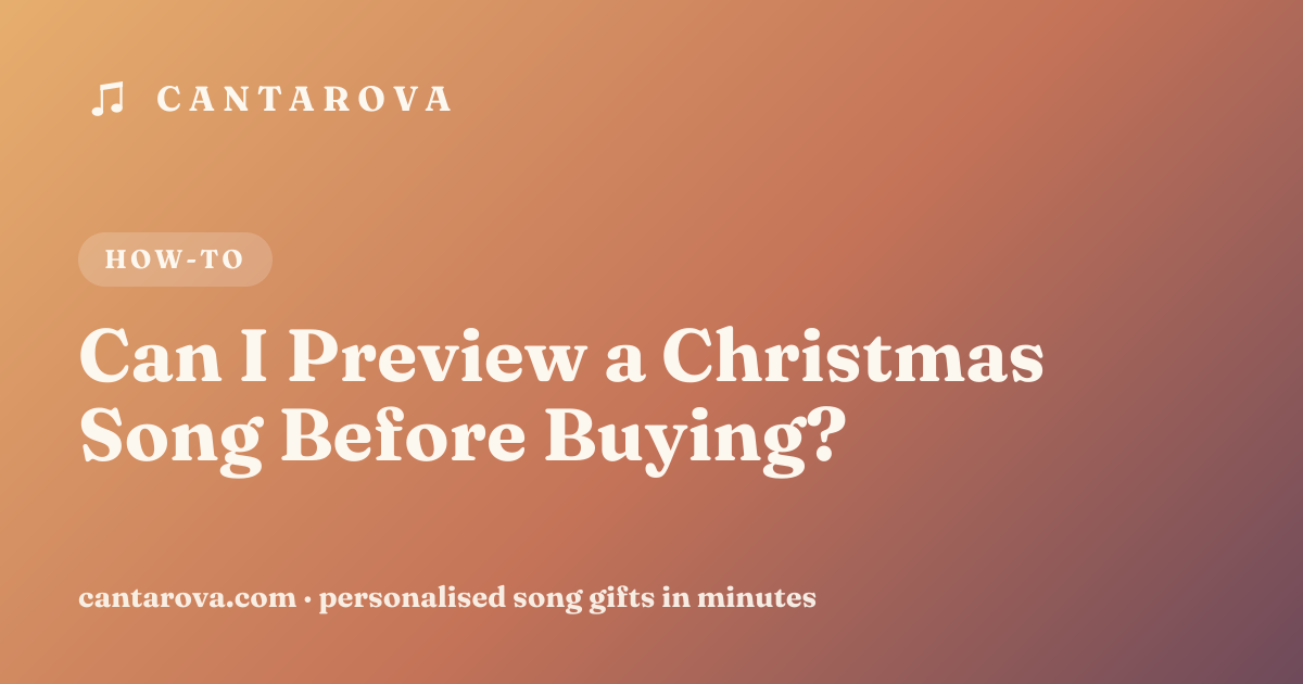 Can I Preview a Christmas Song Before Buying?