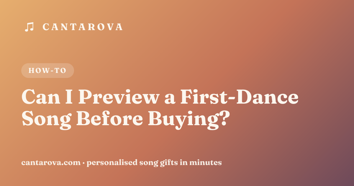 Can I Preview a First-Dance Song Before Buying?