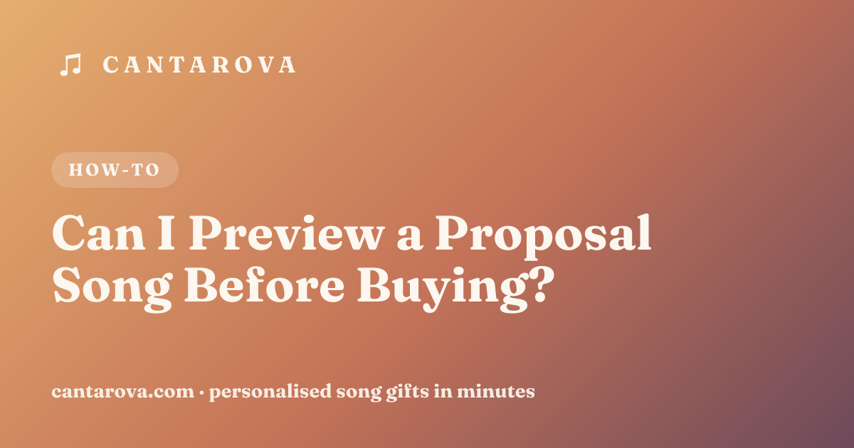 Can I Preview a Proposal Song Before Buying?