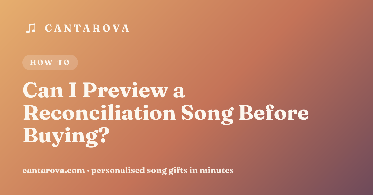 Can I Preview a Reconciliation Song Before Buying?