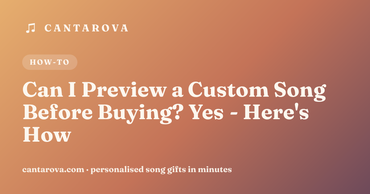 Can I Preview a Custom Song Before Buying? Yes - Here's How