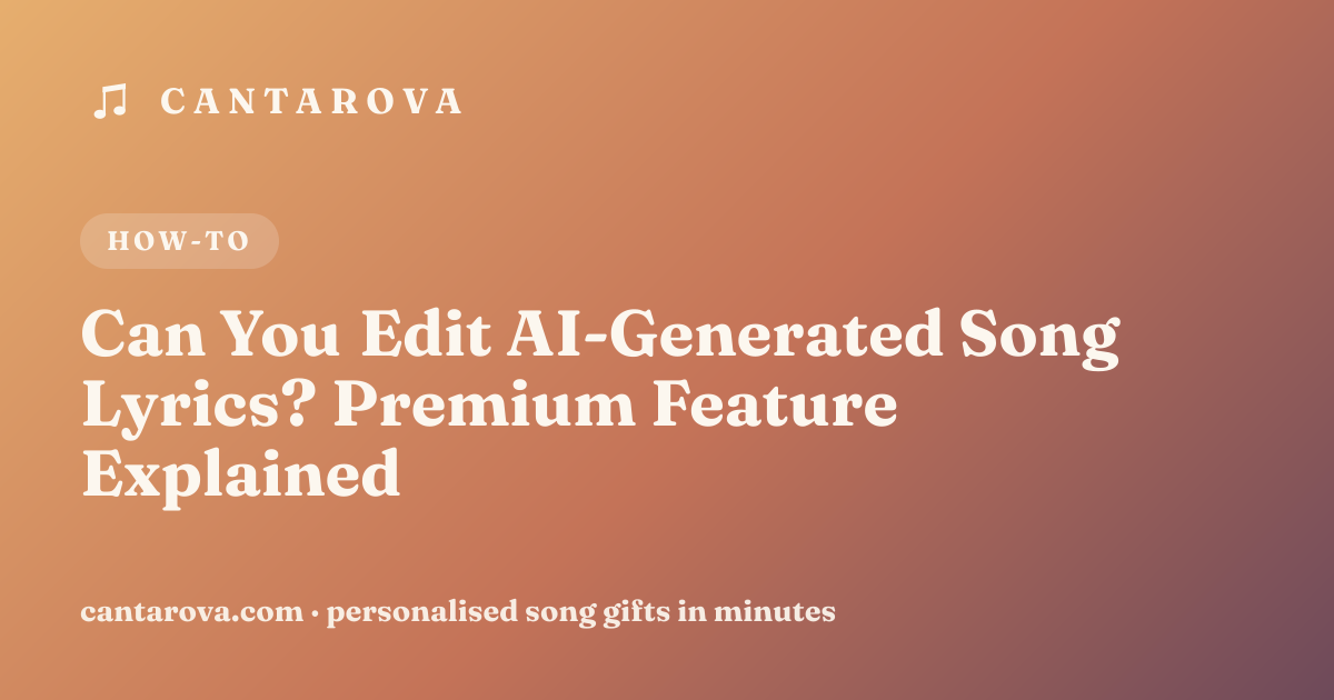 Can You Edit AI-Generated Song Lyrics? Premium Feature Explained