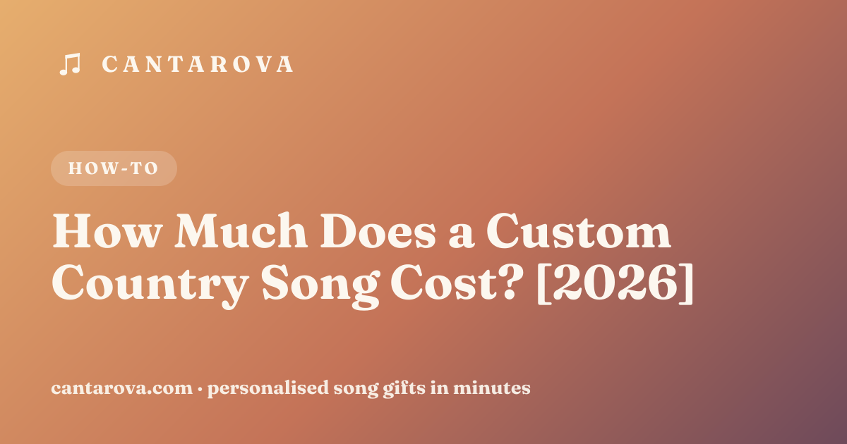 How Much Does a Custom Country Song Cost? [2026]