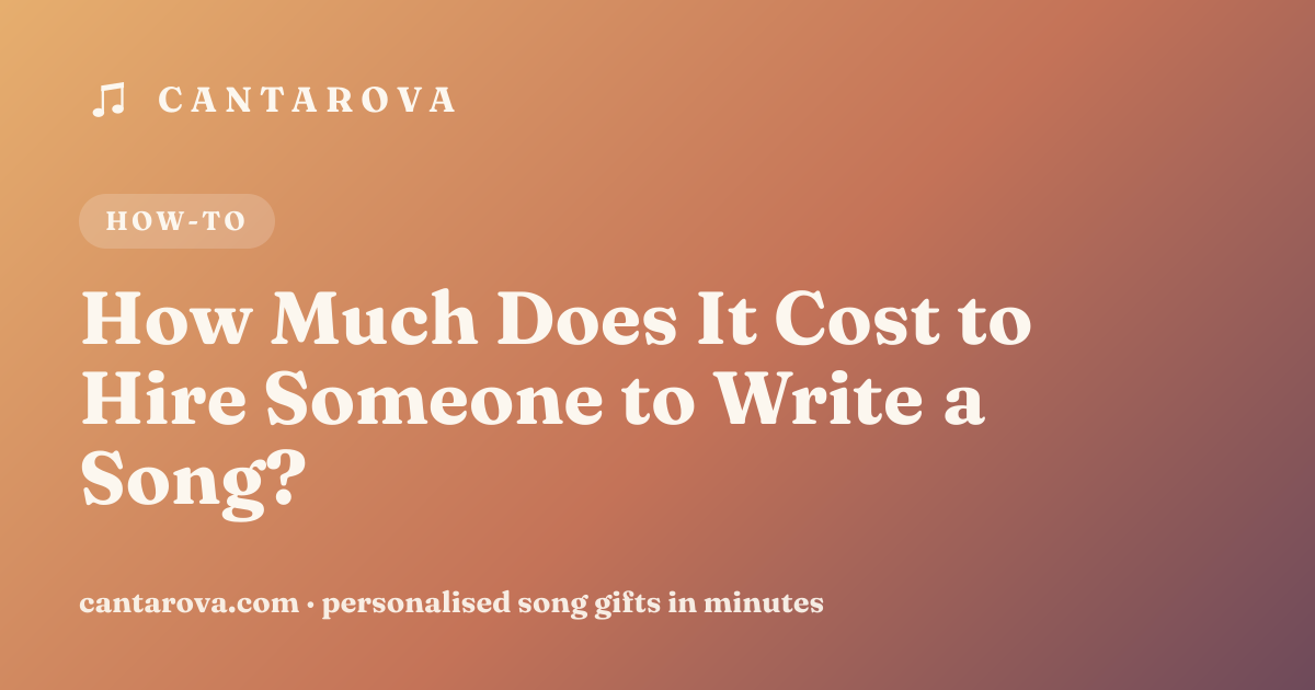 How Much Does It Cost to Hire Someone to Write a Song?