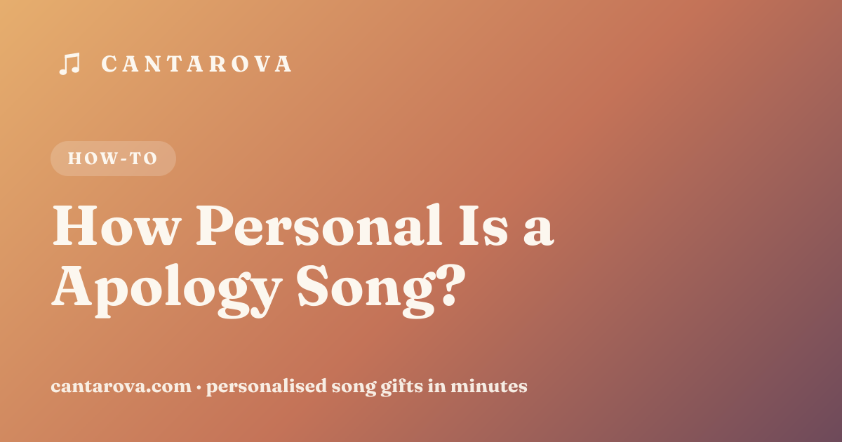 How Personal Is a Apology Song?