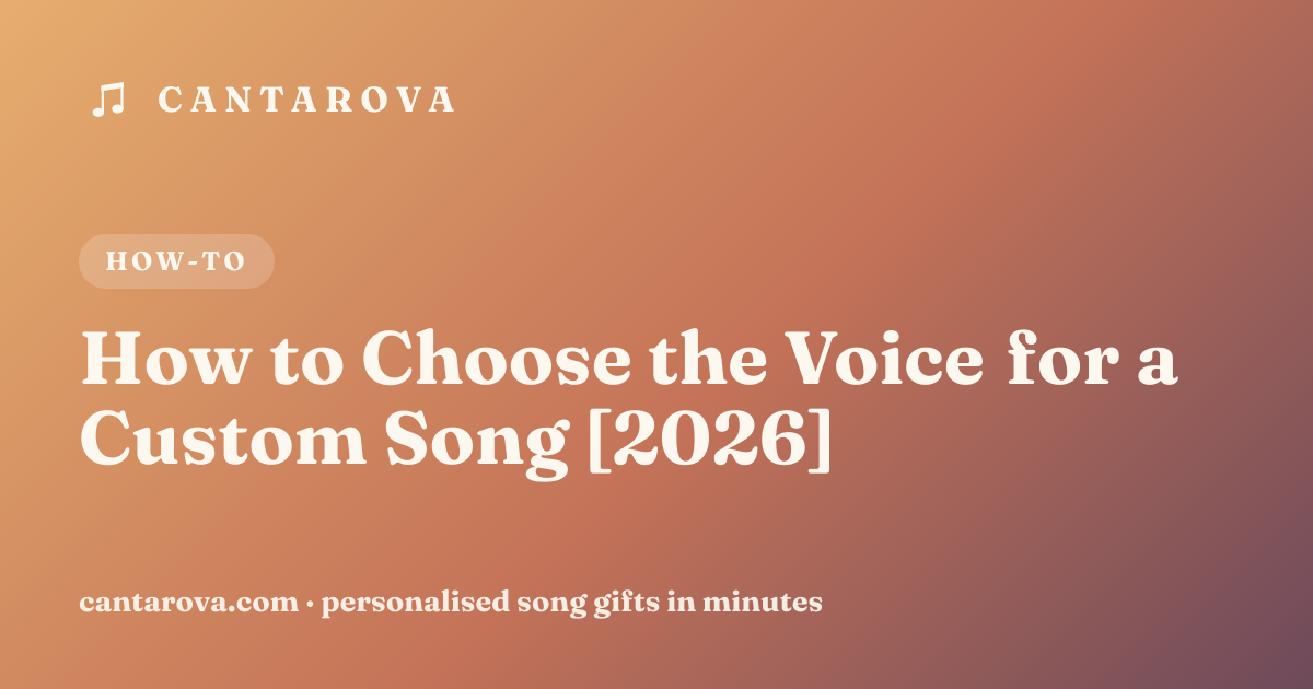 How to Choose the Voice for a Custom Song [2026]