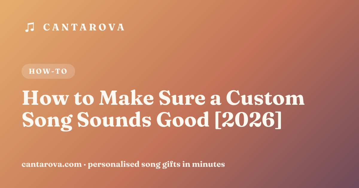 How to Make Sure a Custom Song Sounds Good [2026]