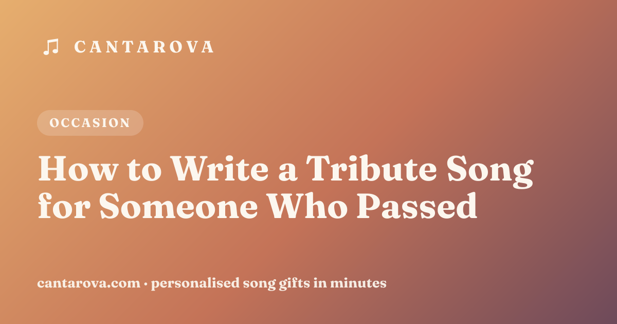 How to Write a Tribute Song for Someone Who Passed