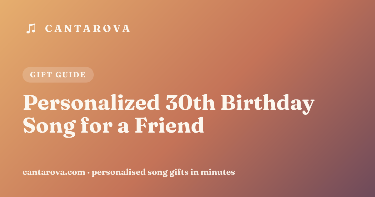 Personalized 30th Birthday Song for a Friend