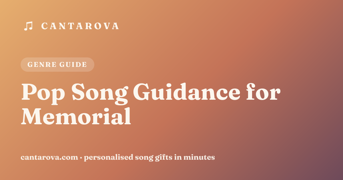 Pop Song Guidance for Memorial