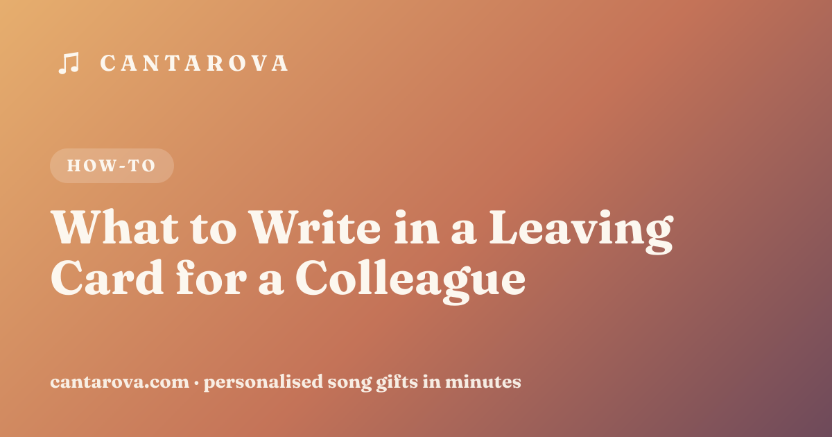 What to Write in a Leaving Card for a Colleague
